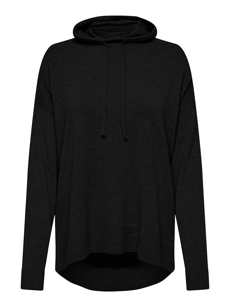 Fine Knit Hoodie Black