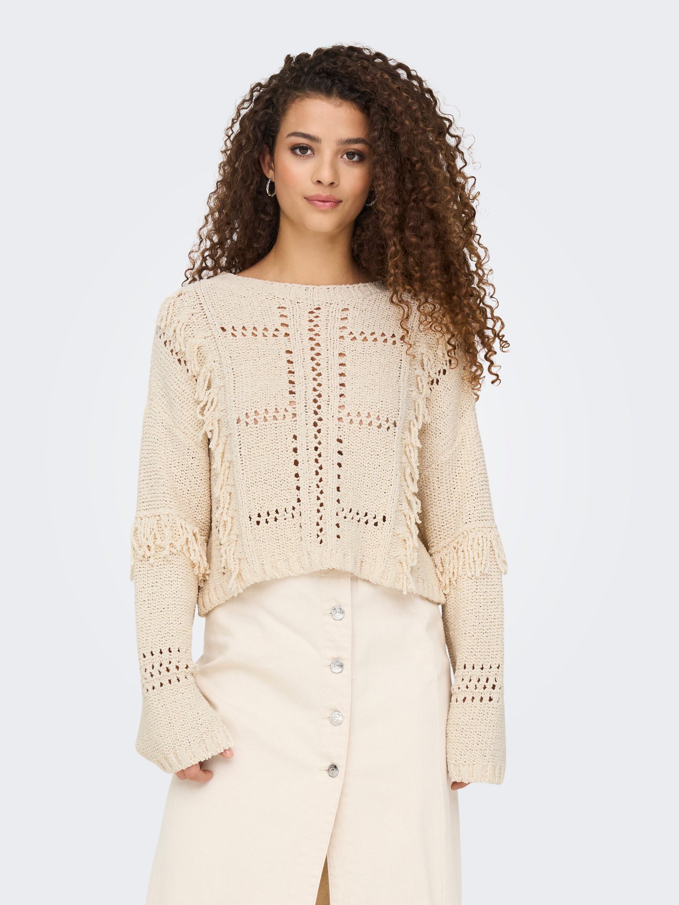 Fringed Jumper Cream