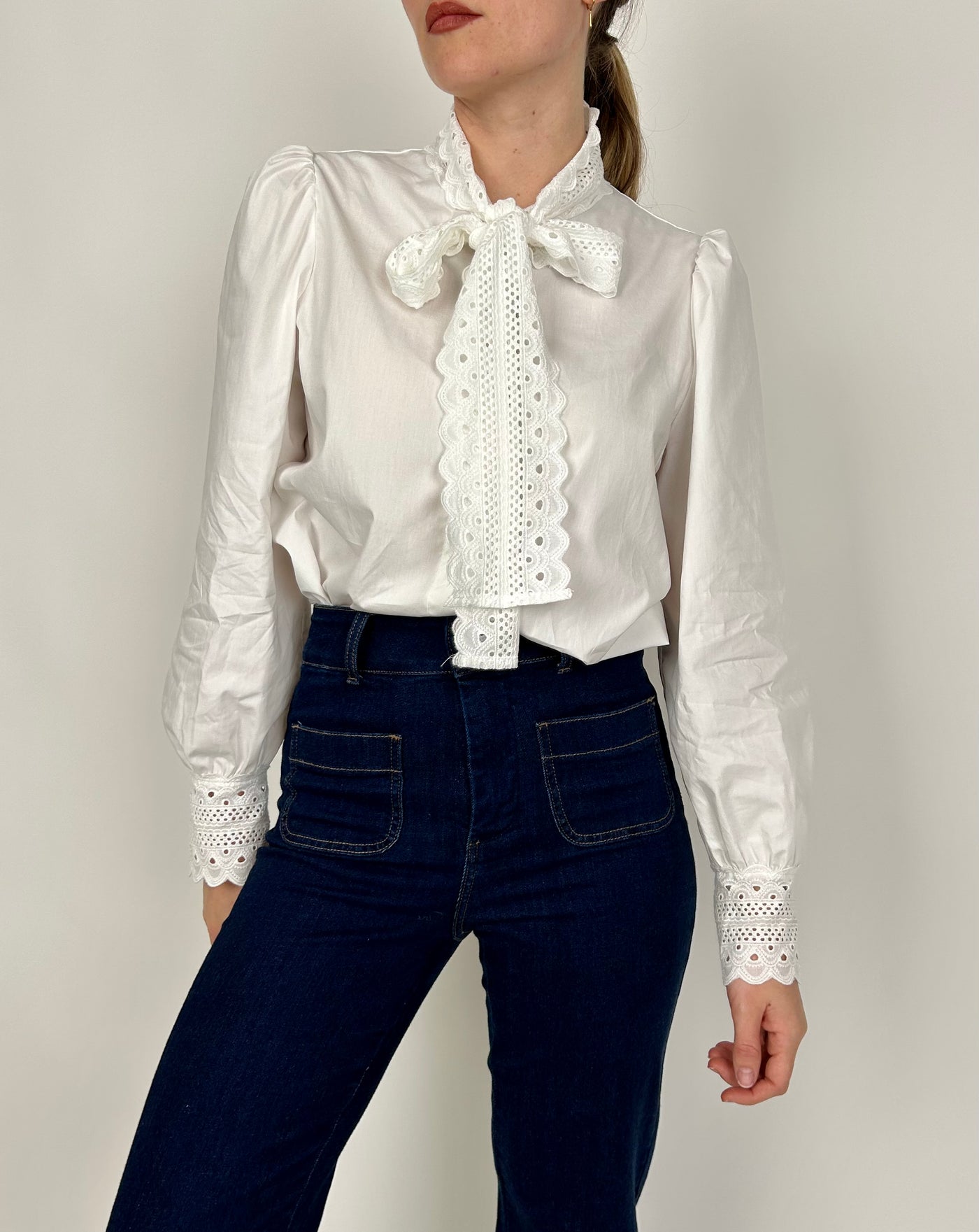 Lace Pussy Bow Blouse