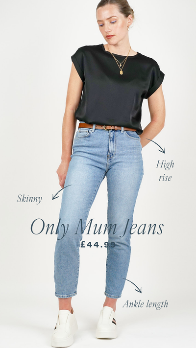 Only Mum Jeans Sewn Edge Grey 32