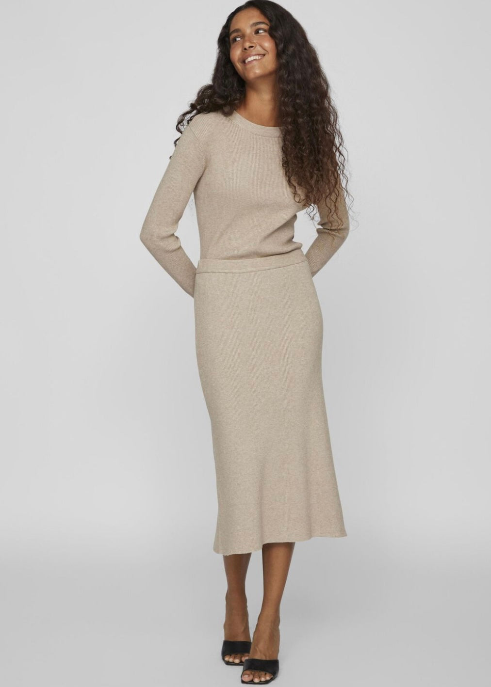 Knit Co-ord Jumper Beige