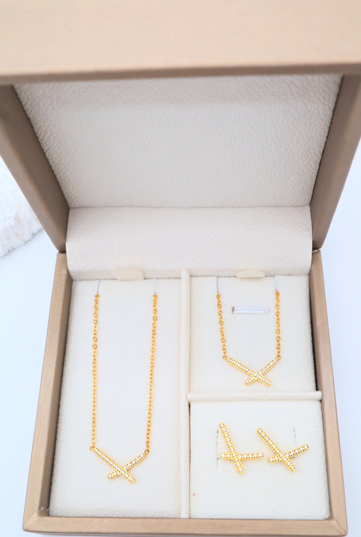 Gold Cross Jewellery Set