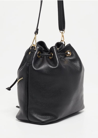 Draw String Tassel Bag Black