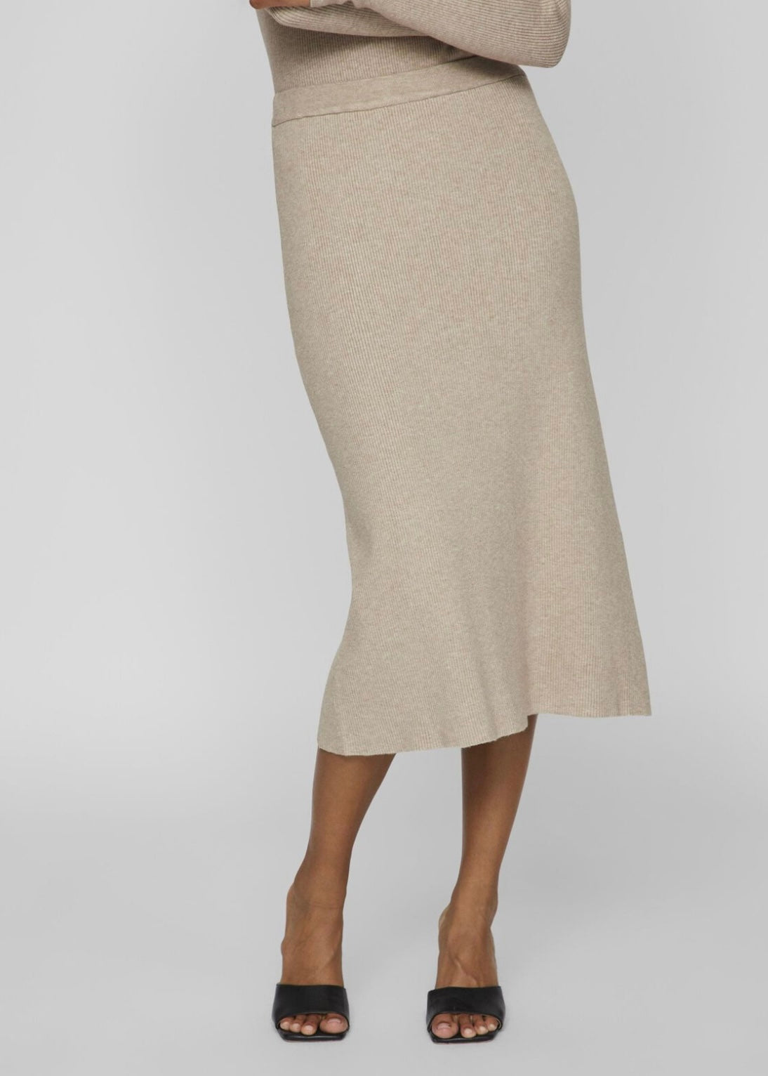 Knit Co-ord Skirt Beige