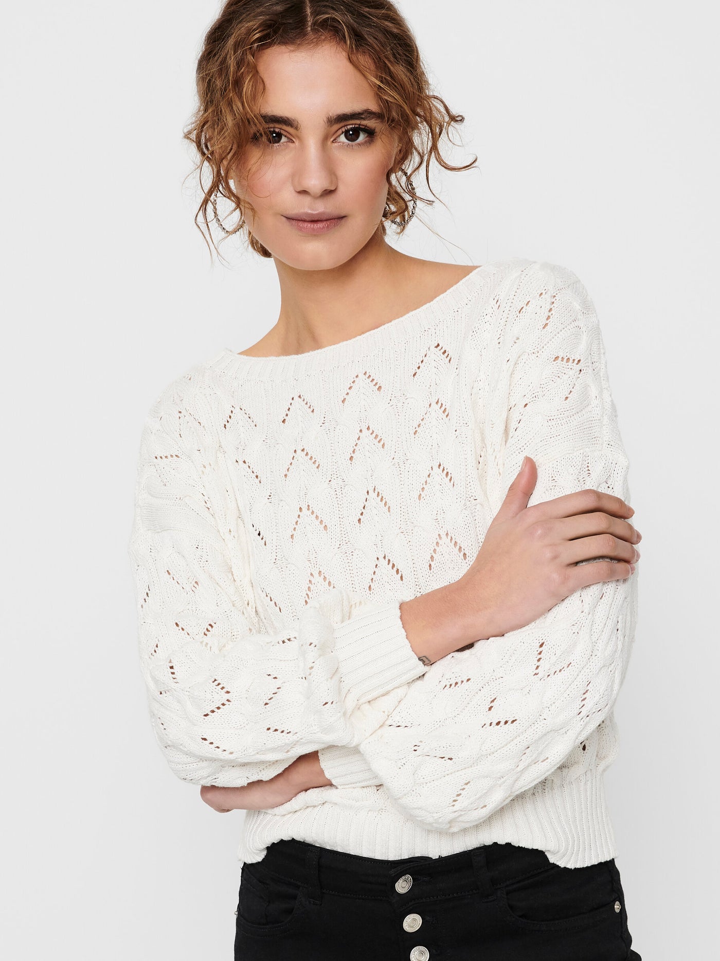 Boat Neck Cotton Jumper