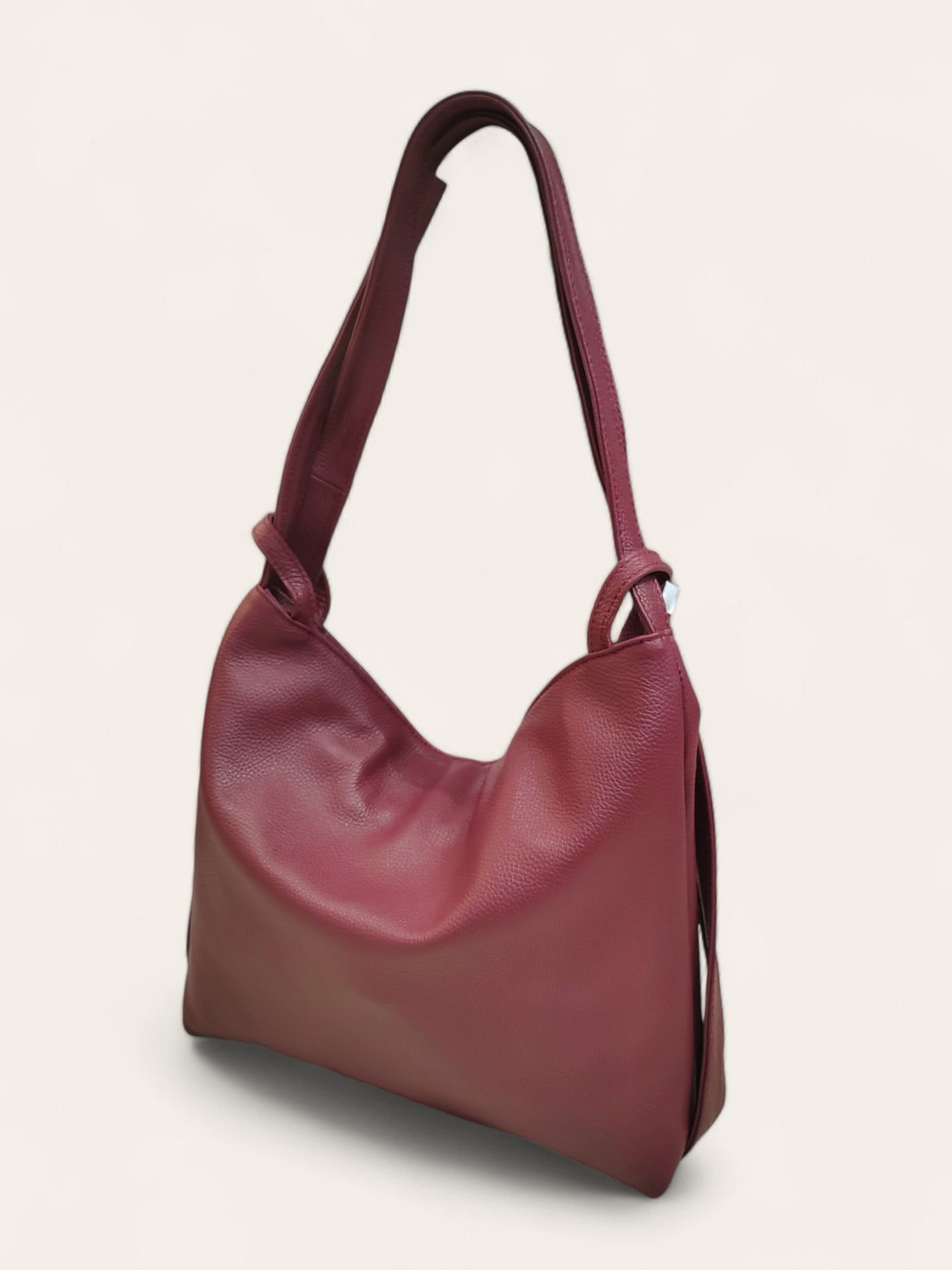 Casual Leather Shoulder Bag Claret