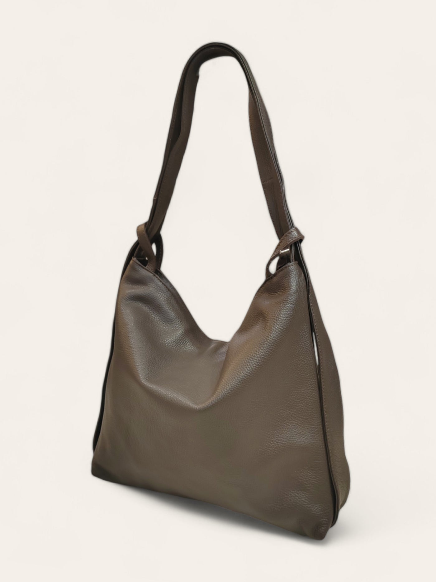 Casual Leather Shoulder Bag Chocolate