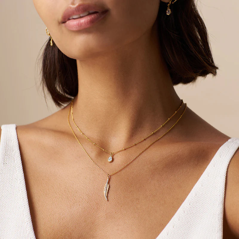 Organic Crystal Teardrop Necklace