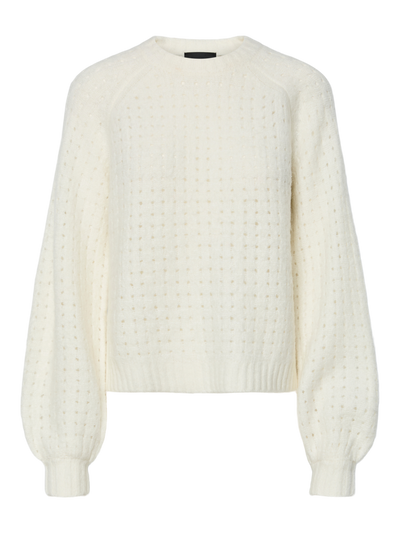 Basket Weave Jumper White