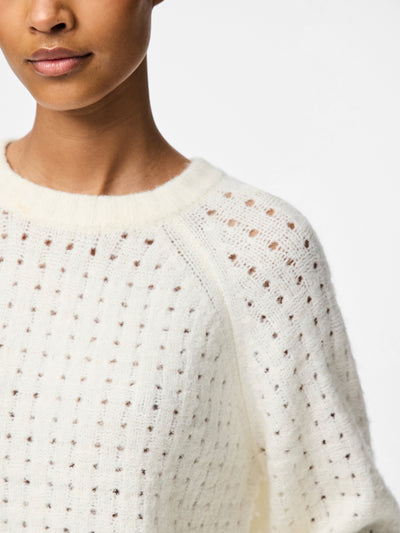 Basket Weave Jumper White