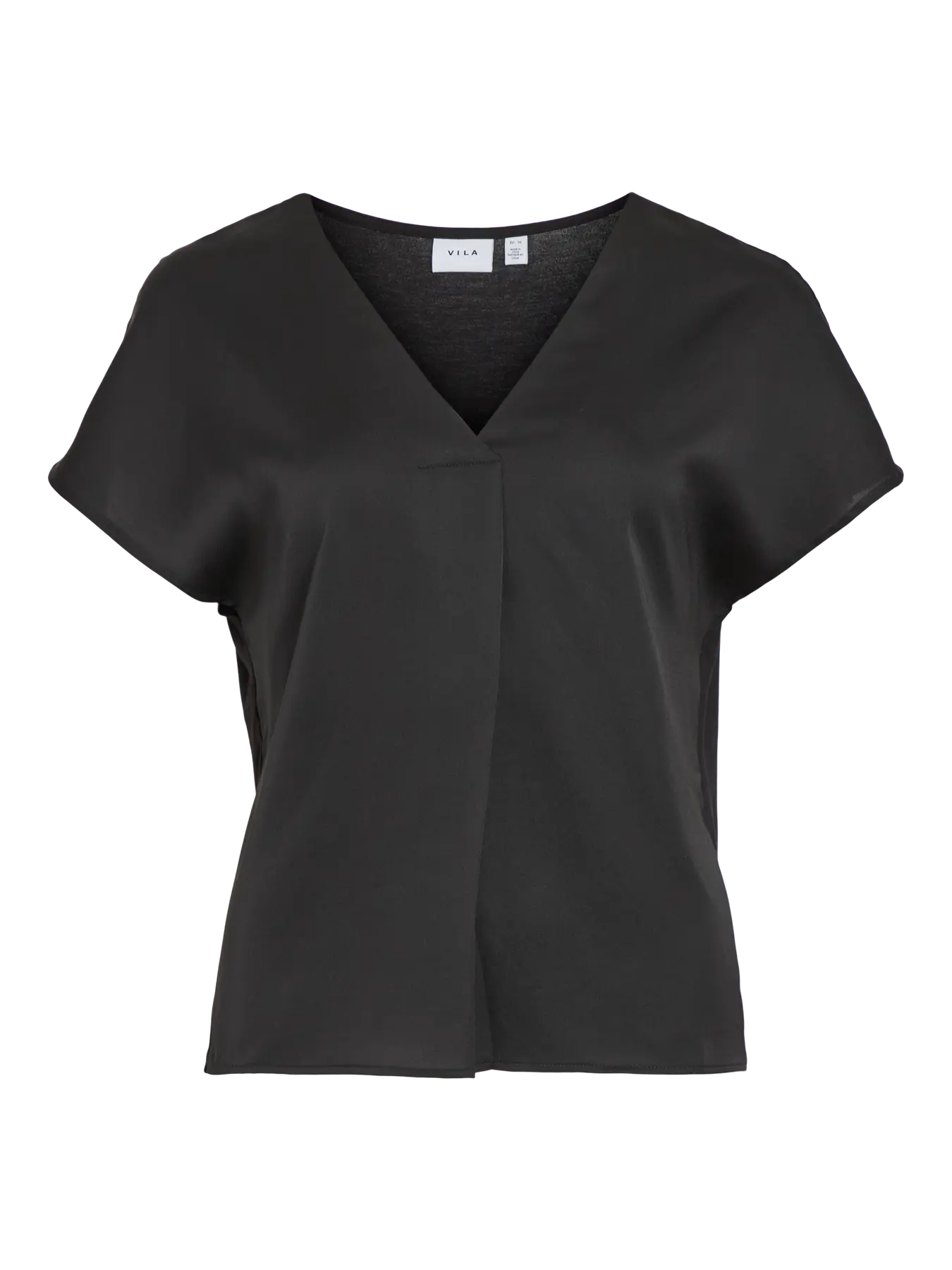 Viellette Satin V neck Black