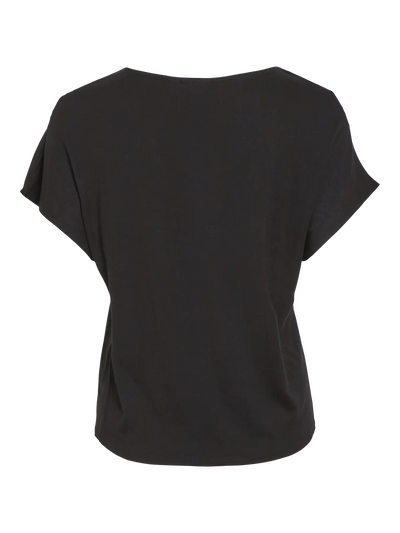 Viellette Satin V neck Black