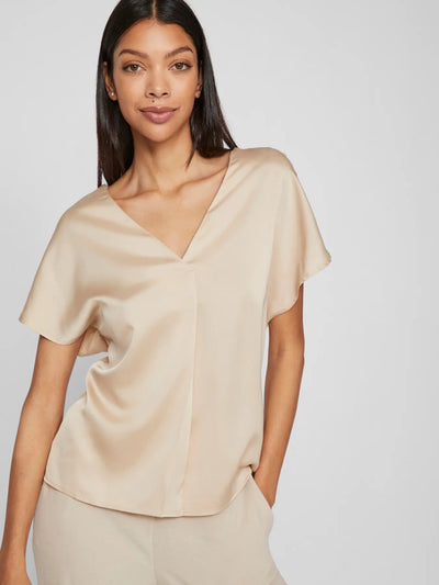 Viellette Satin V neck Champagne