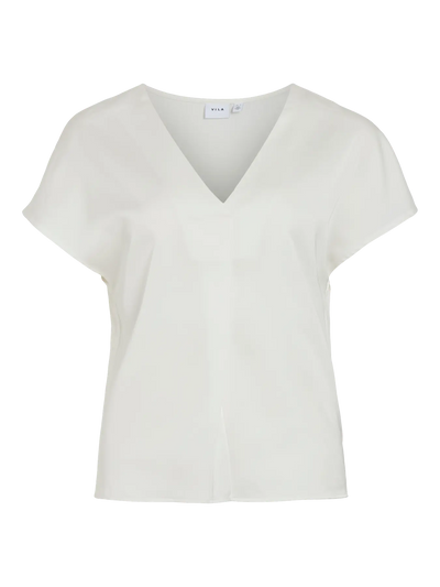 Viellette Satin V neck White