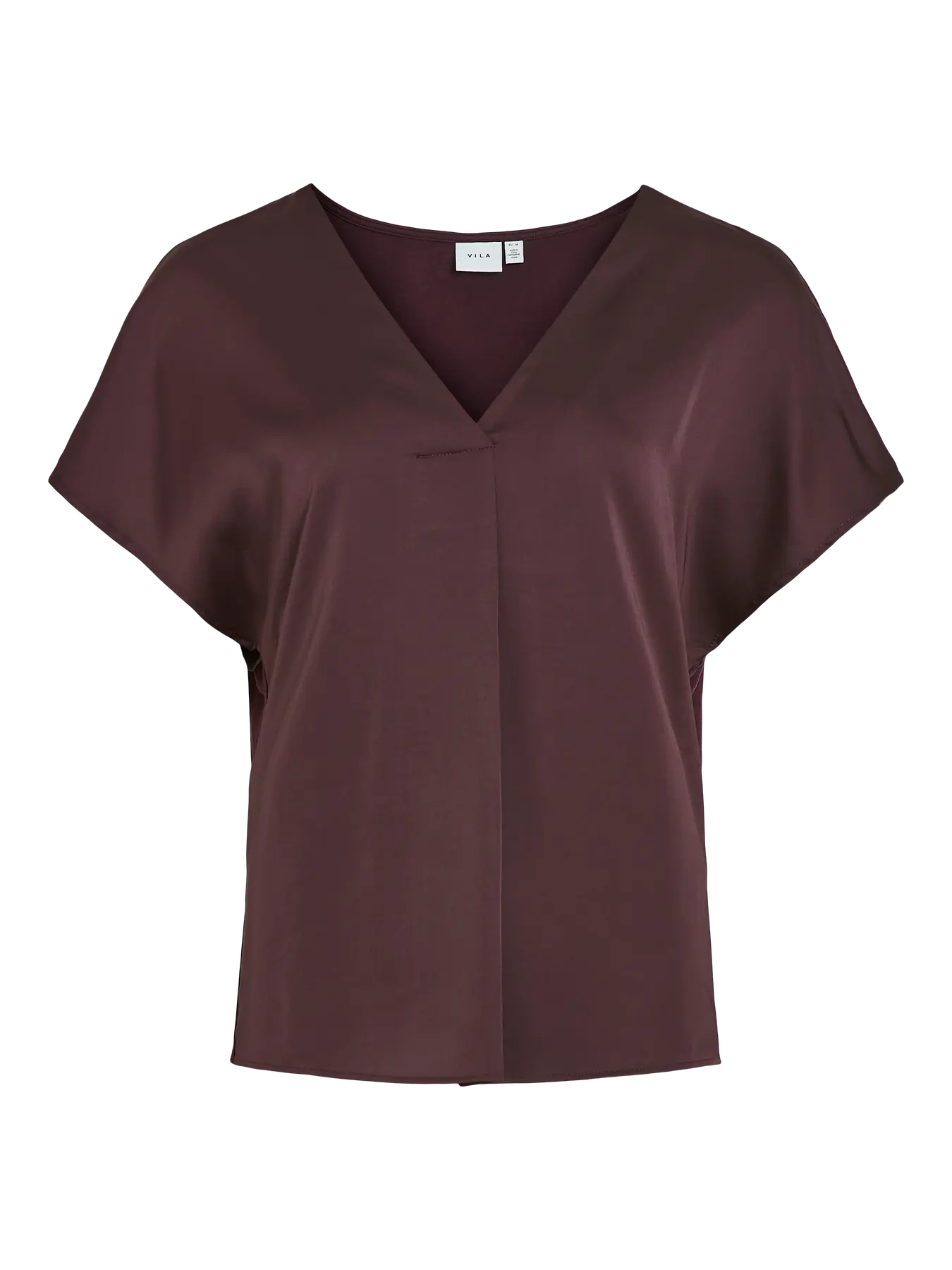 Viellette Satin V Neck Plum