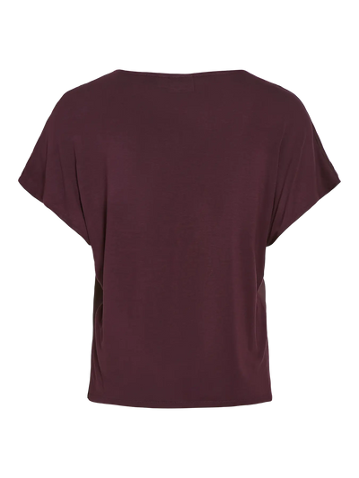 Viellette Satin V Neck Plum