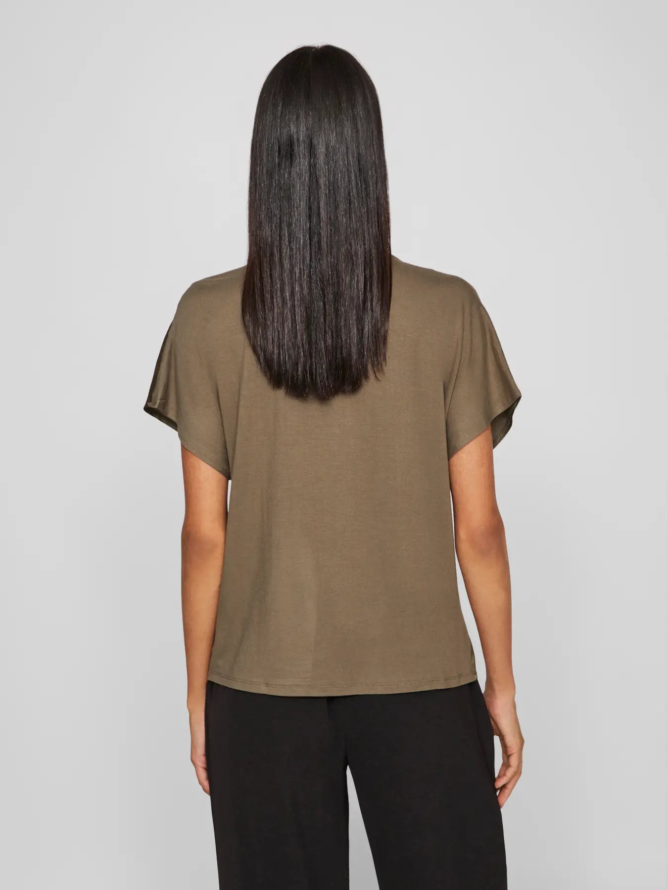 Viellette Satin V neck Olive