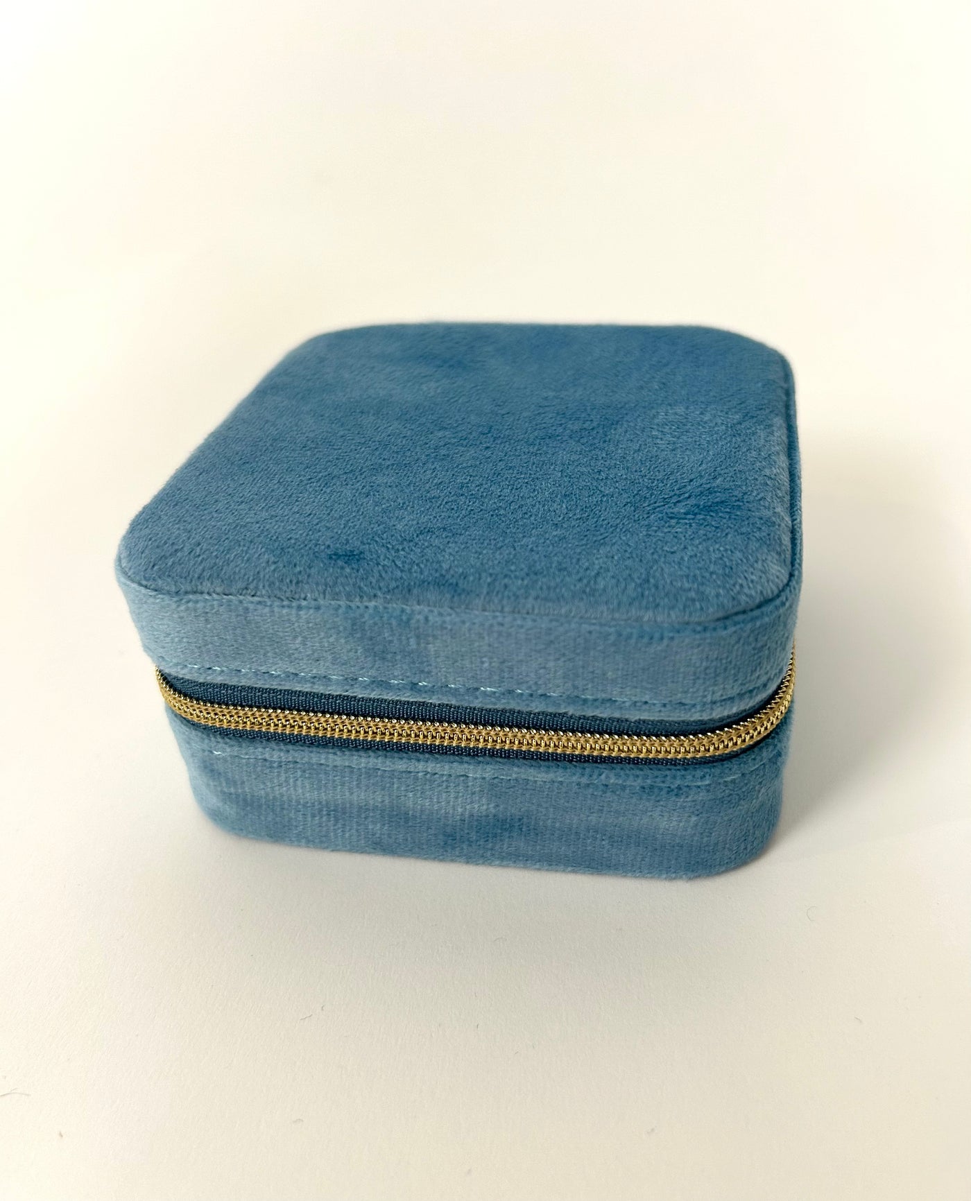 Velvet Jewellery Box Blue Square