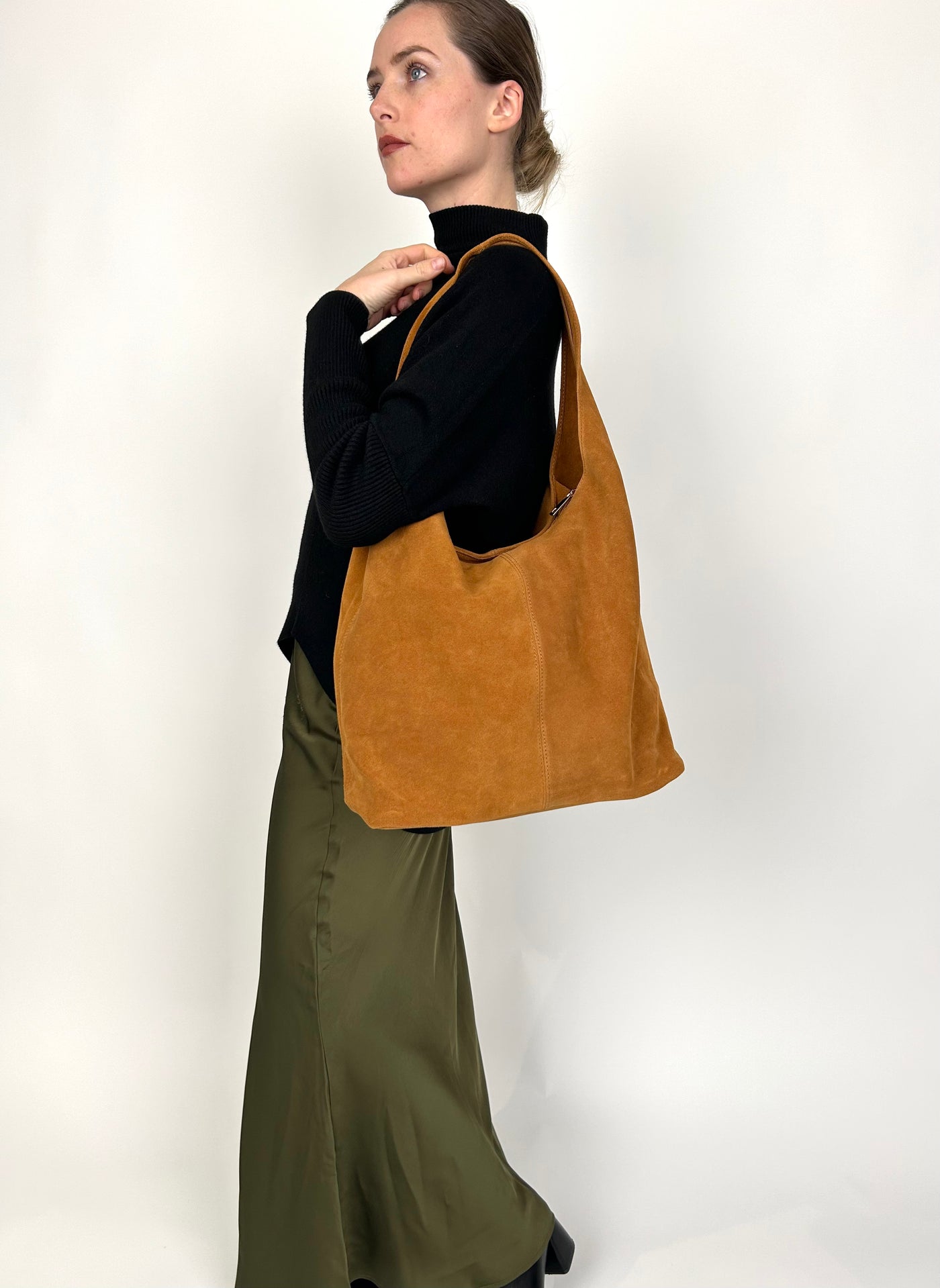 Suede Shoulder Bag Camel