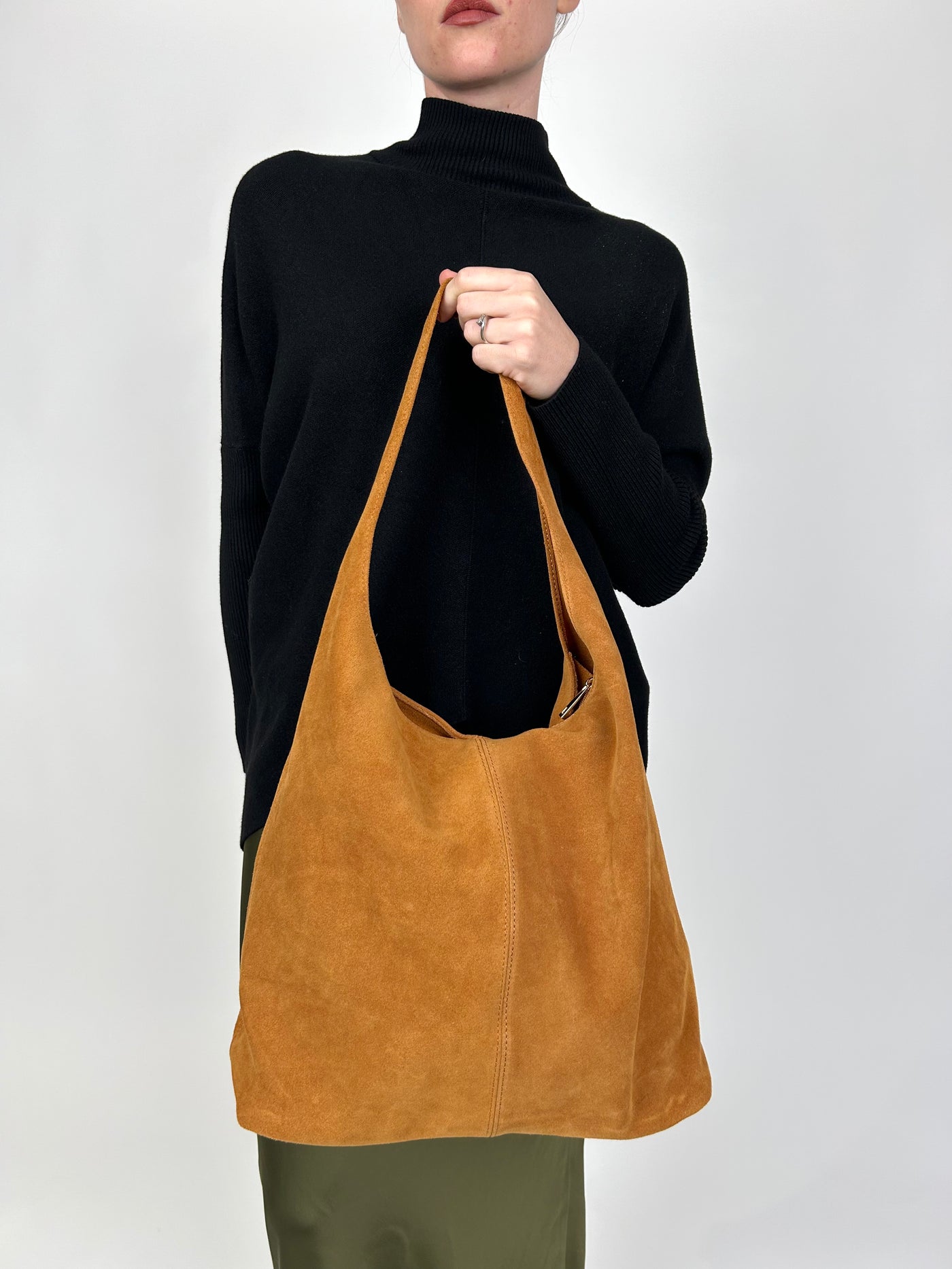 Suede Shoulder Bag Camel