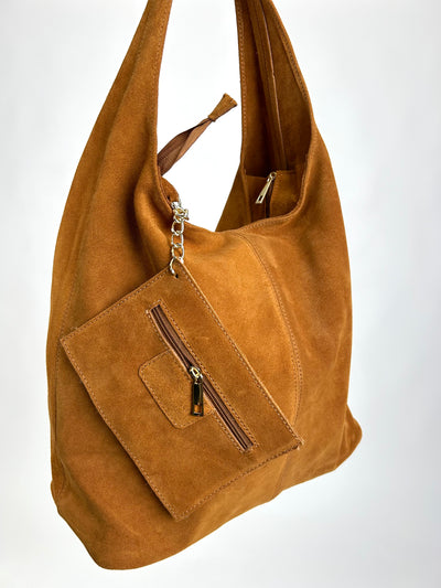 Suede Shoulder Bag Camel