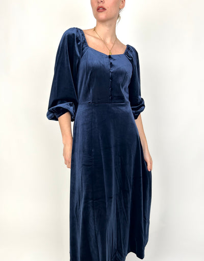 Navy Velvet Dress