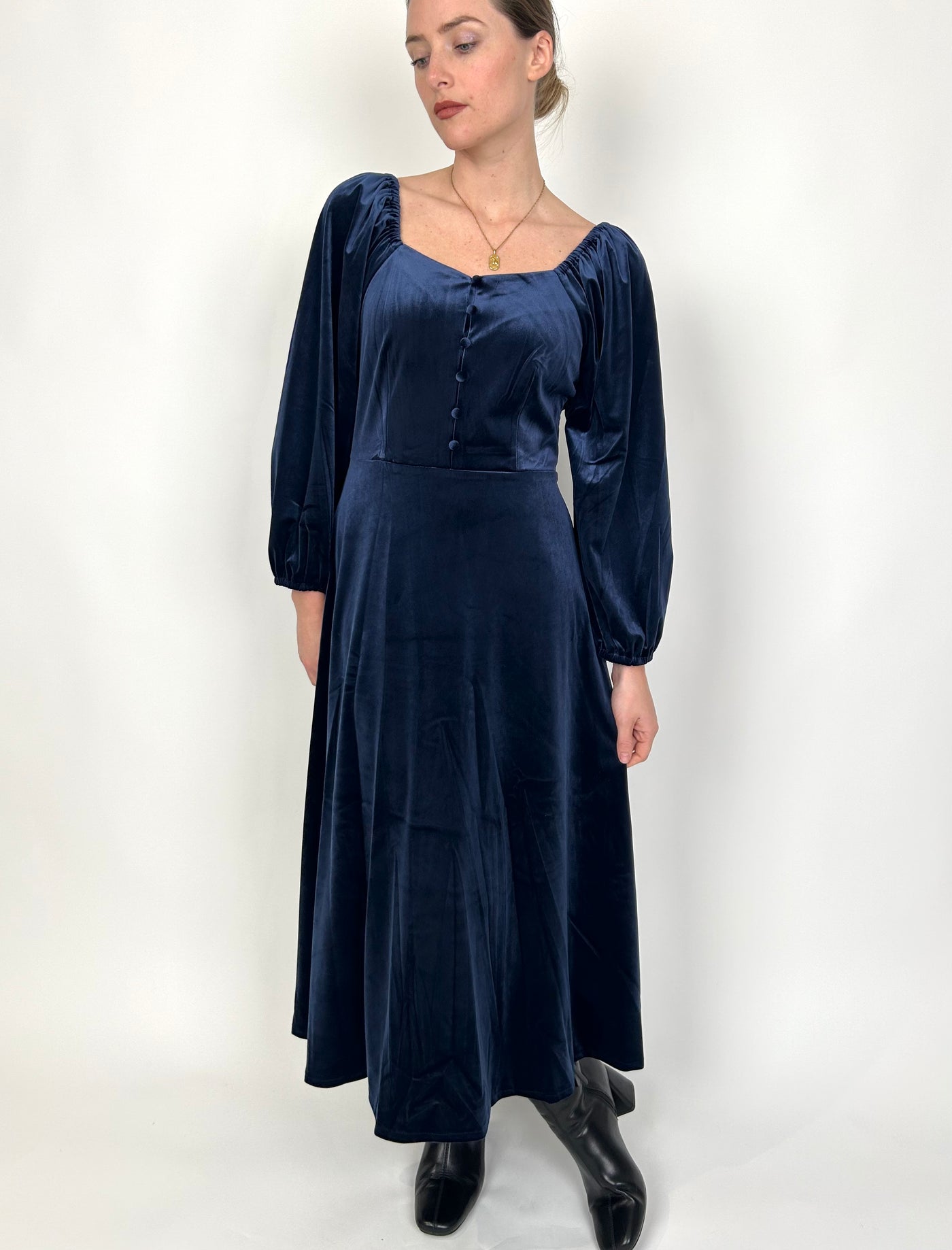 Navy Velvet Dress