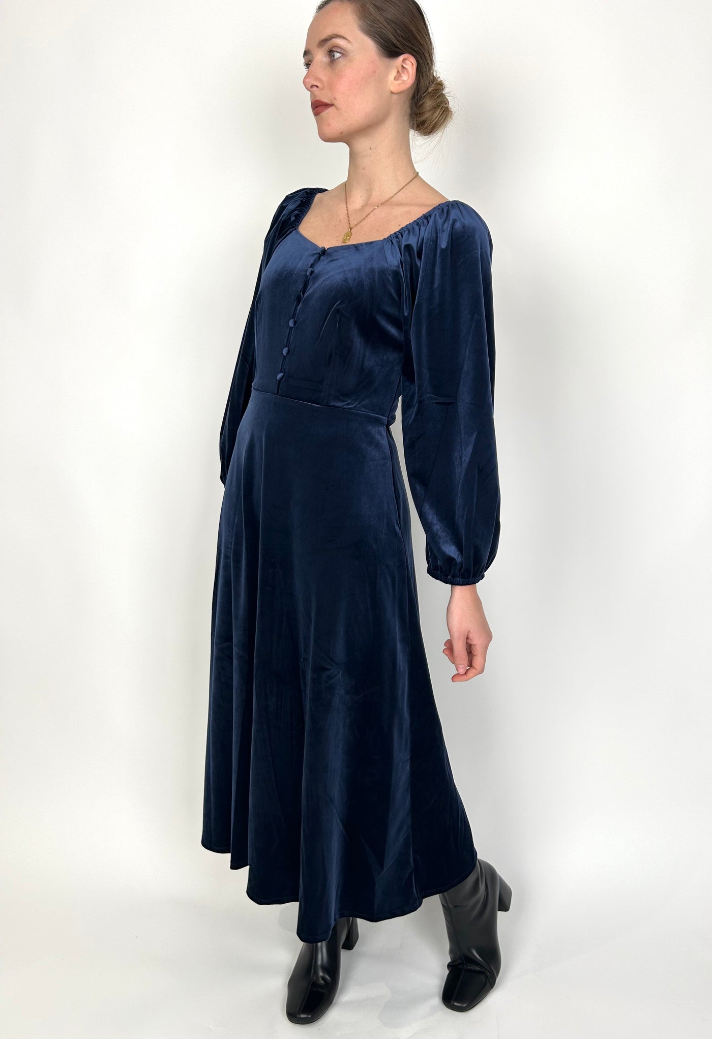 Navy Velvet Dress