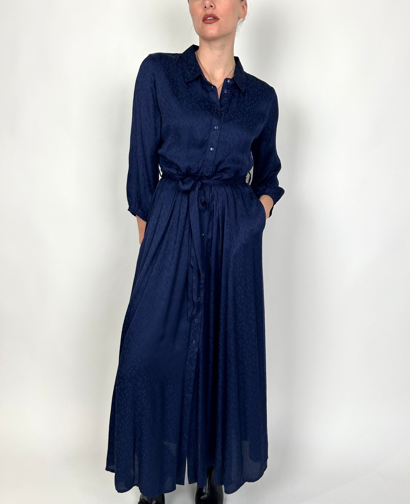 Goa Navy Edith Shirt Dress