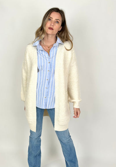 Mid Length Boucle Cardigan