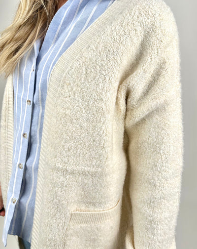 Mid Length Boucle Cardigan