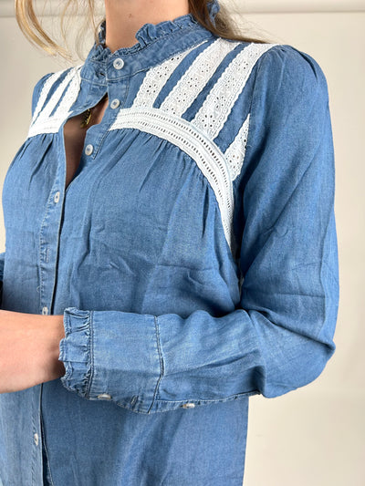 Lace & Denim Blouse