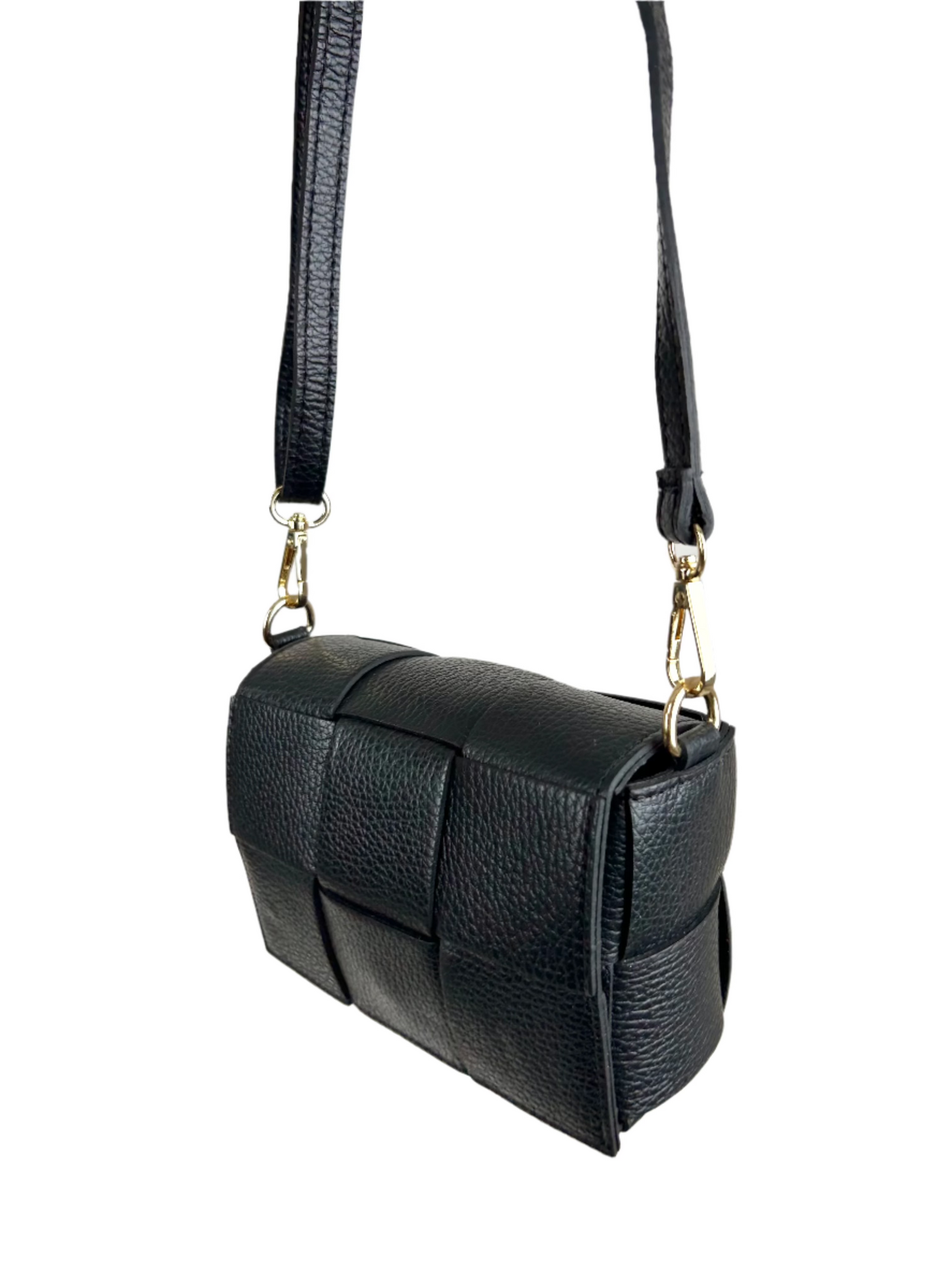 Woven Leather Bag Black