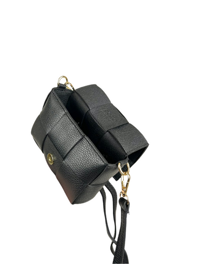 Woven Leather Bag Black