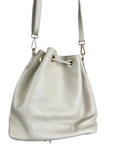 Draw String Tassel Bag Cream