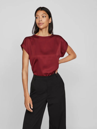 Satin Tee Claret