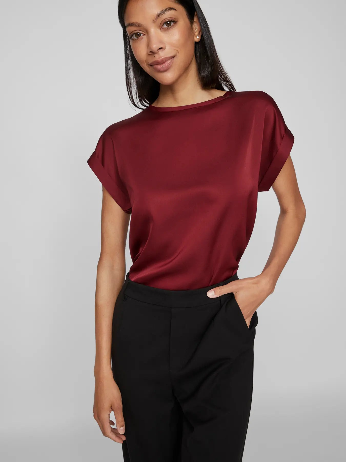 Satin Tee Claret