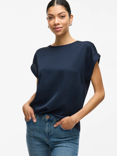 Satin Tee Navy