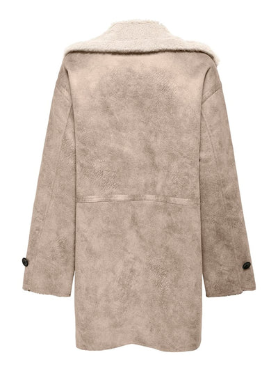 Faux Sheepskin Coat Cream