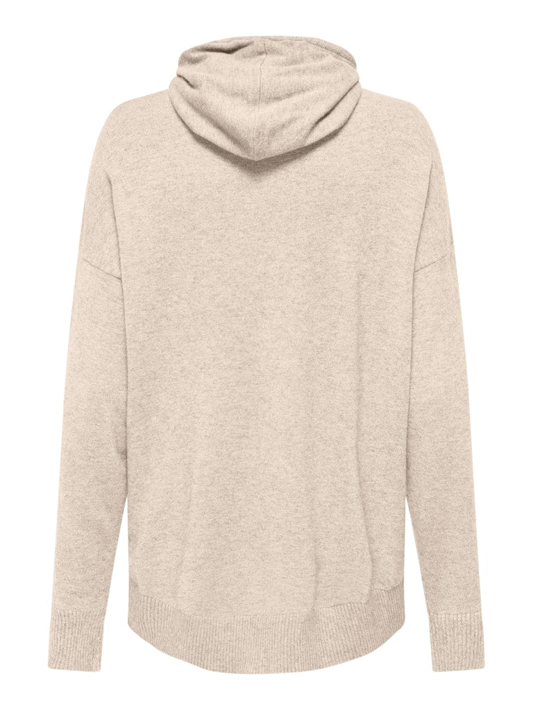 Fine Knit Hoodie Cream