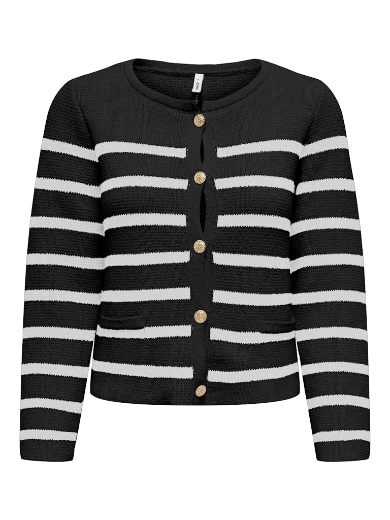 Laura Cotton Stripe Jacket Black