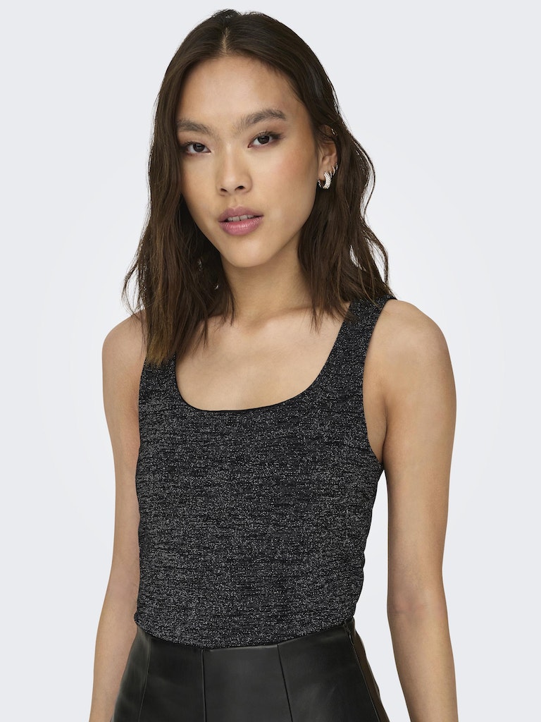 Sparkle Square Neck Vest Silver