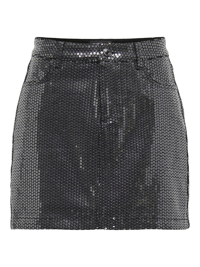 Sequin Denim Mini Skirt