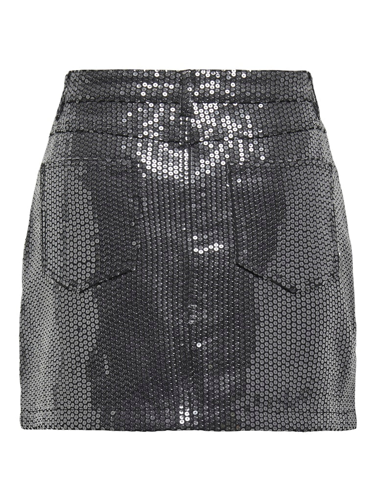 Sequin Denim Mini Skirt