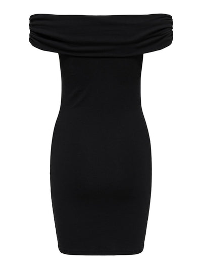 Short Sleeve Bardot Dress Black