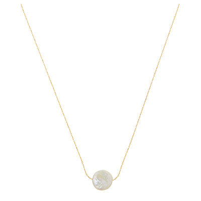 Stationed Flat Pearl Collar Necklace