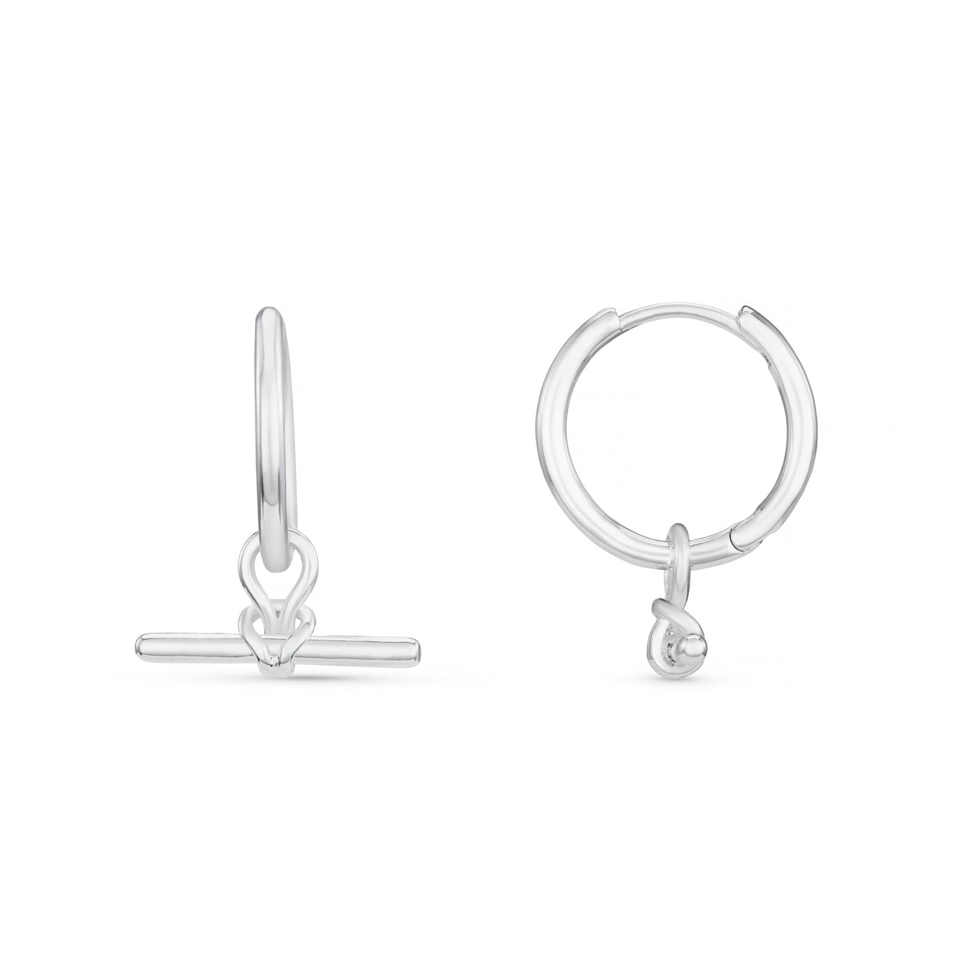 Dainty T-Bar Knot Small Hoop