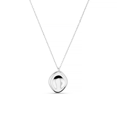 Polished Organic Oval Charm Necklace