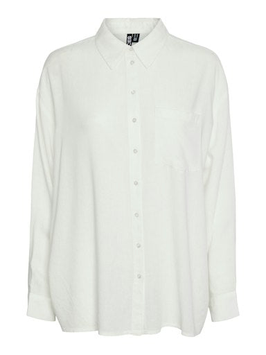 Loose Linen Blouse White