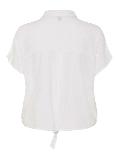 Linen Tie Blouse White